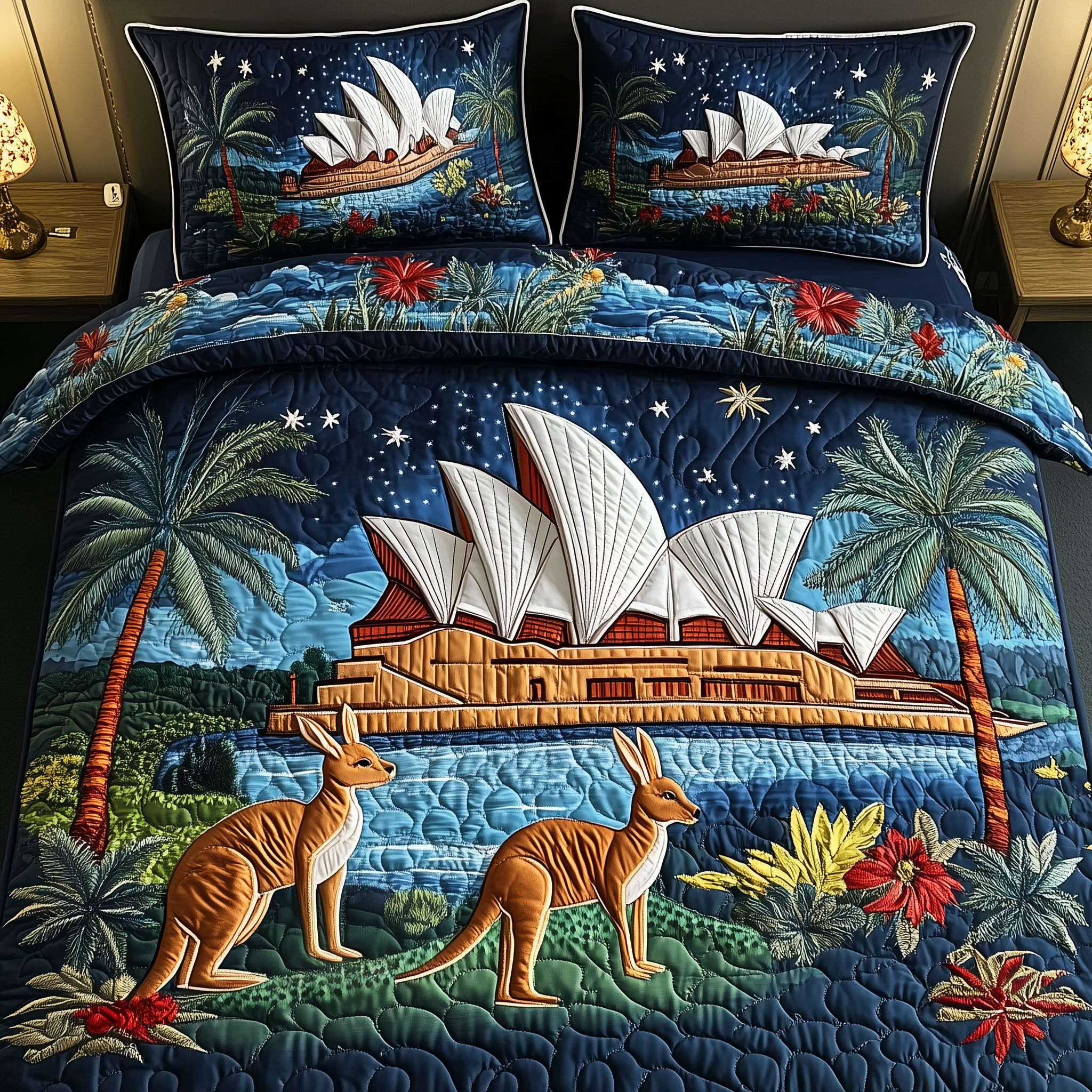 Happy Australia Day Quilted Bedding Set Best Duvet Cover Bedspread Set Best Men'S Gifts