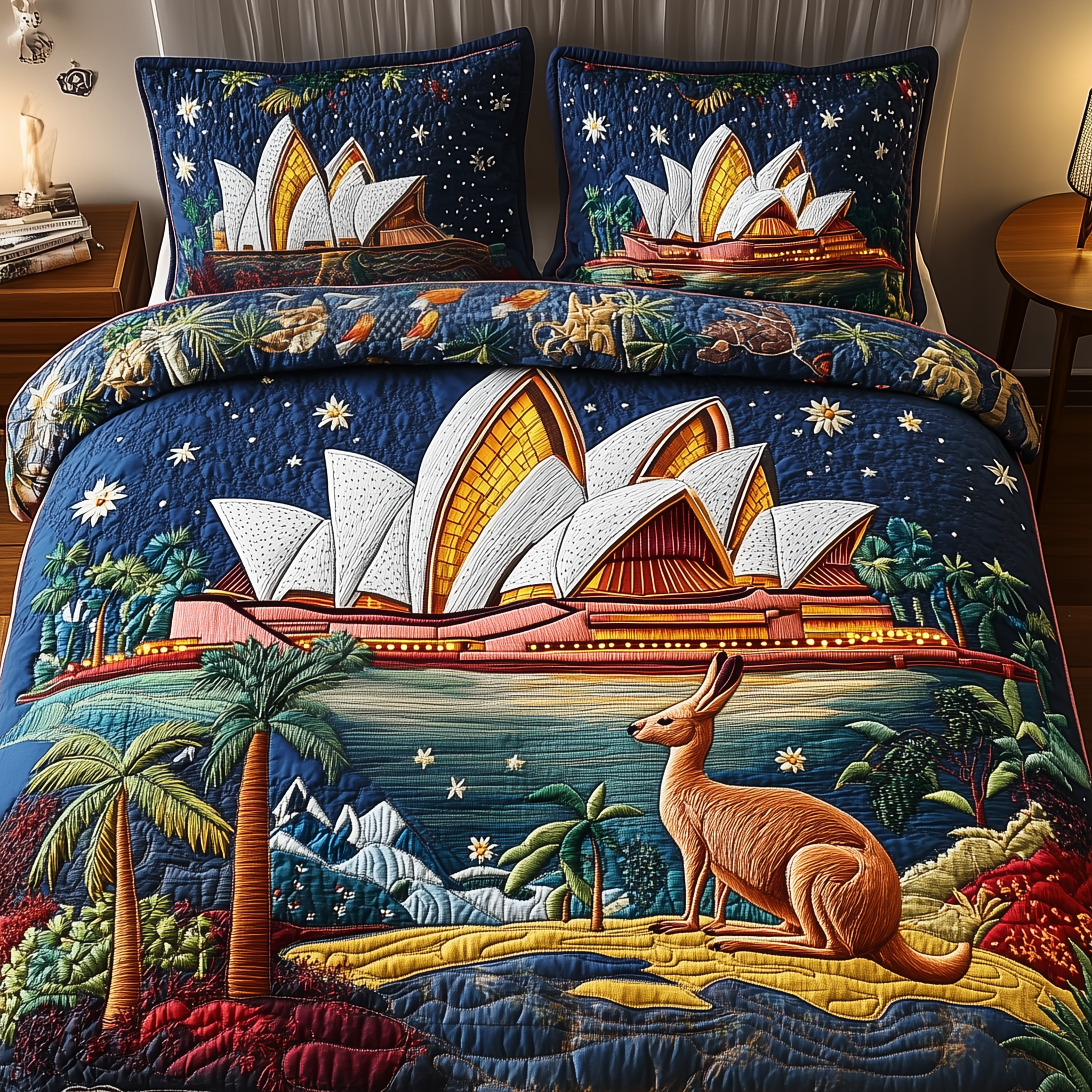 Happy Australia Day Quilted Bedding Set Best Duvet Cover Bedspread Set Gift For Girlfriend