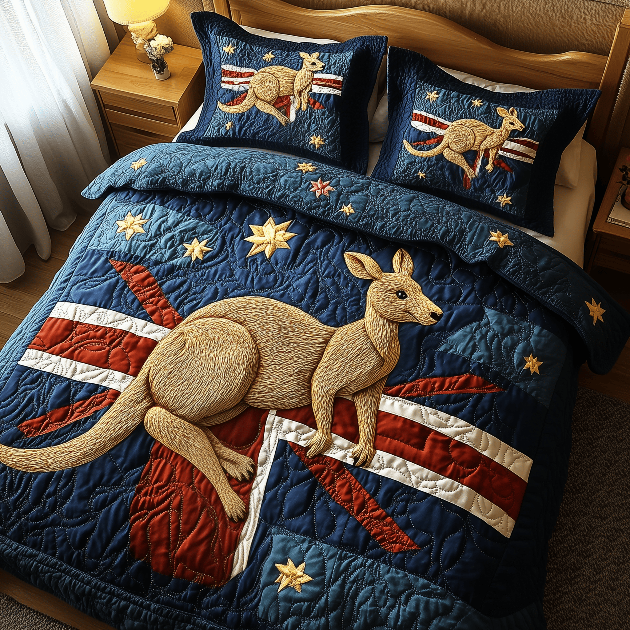 Happy Australia Day Quilted Bedding Set Best Duvet Cover Bedspread Set Womens Gift Ideas