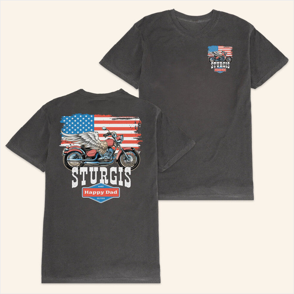 Happy Dad X Sturgis T-Shirt Happy Dad Merch Presents For Dad BFF Birthday Gifts