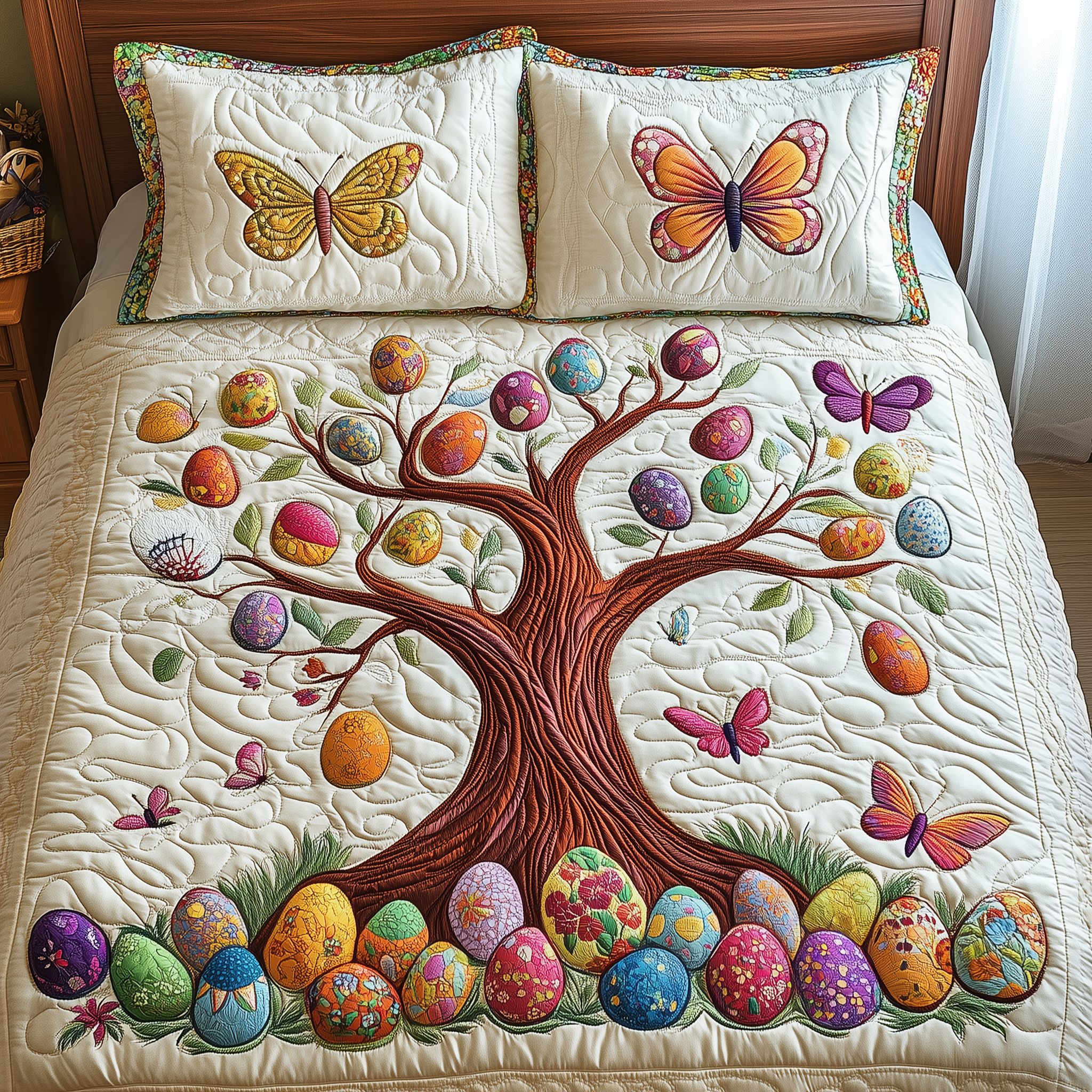 Happy Easter Day Quilted Bedding Set Duvet Cover Bedspread Set Item Easter Gifts For Adults