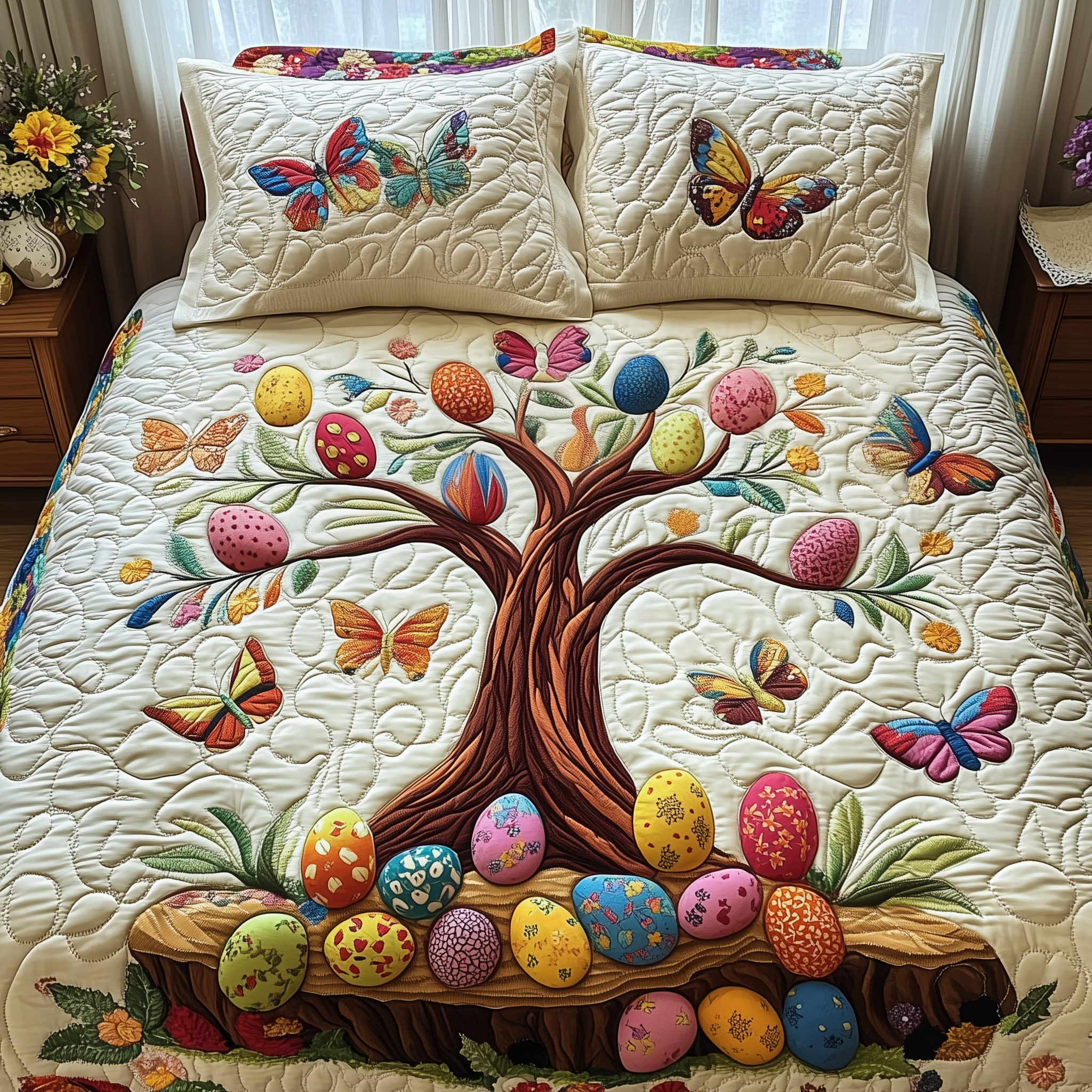 Happy Easter Day Quilted Bedding Set Duvet Cover Bedspread Set Item Easter Gifts For Her