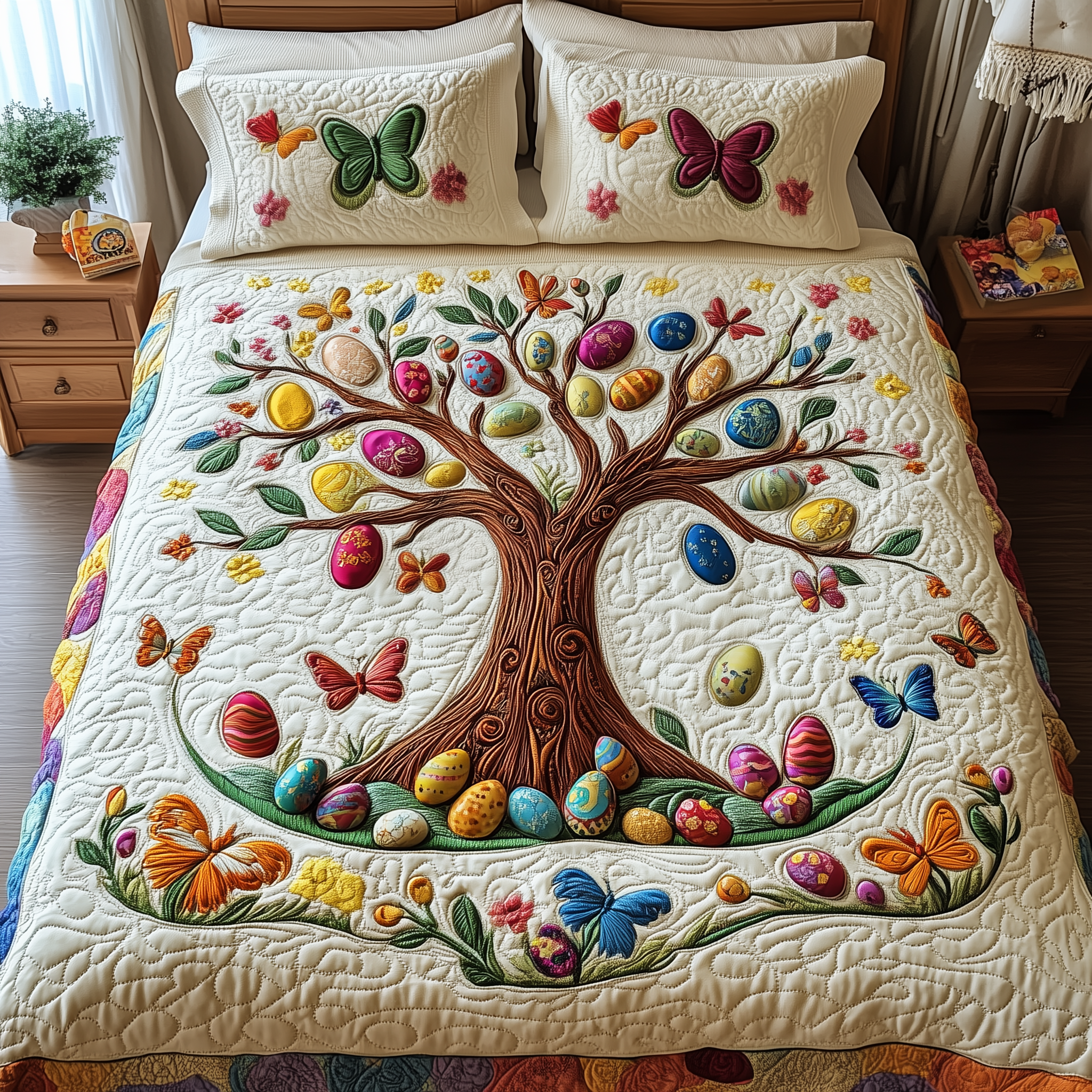 Happy Easter Day Quilted Bedding Set Duvet Cover Bedspread Set Item Easter Gifts For Him