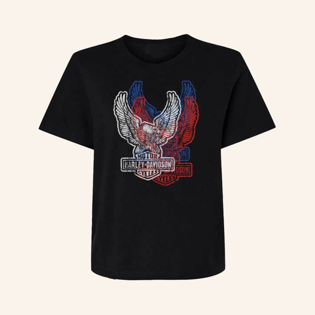 Harley Davidson Merch Upswept Eagle Americana Midi Shirt Best Birthday Gift For Son