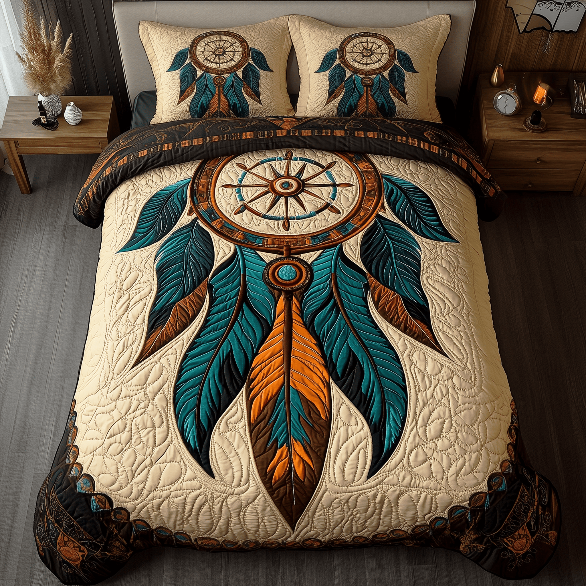 Harmony Dreamcatcher Quilted Bedding Set Unique Duvet Cover Bedspread Set Gift Ideas For Wife 2025