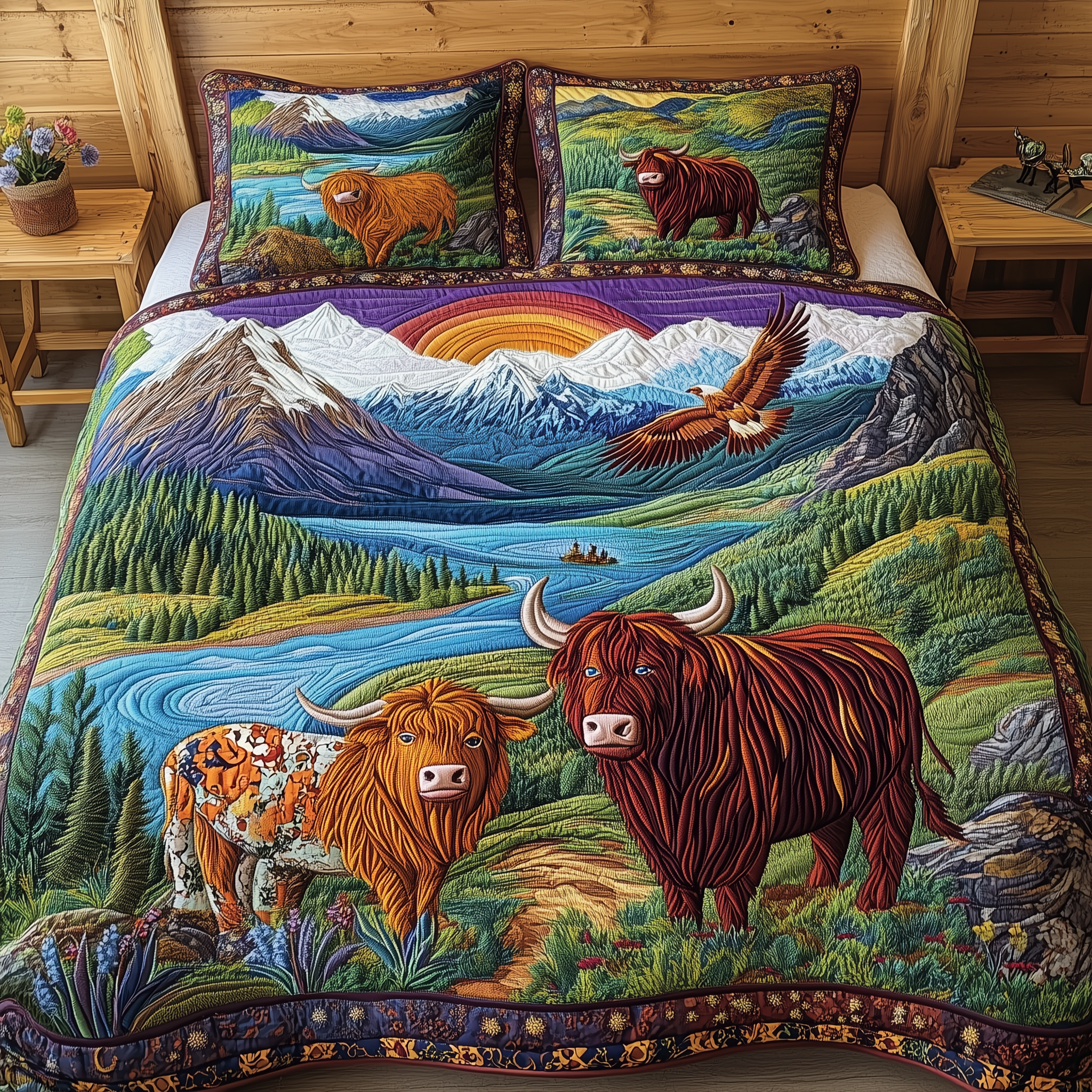 Harmony Highland Quilted Bedding Set Awesome Duvet Cover Bedspread Set First Time Mom Gifts