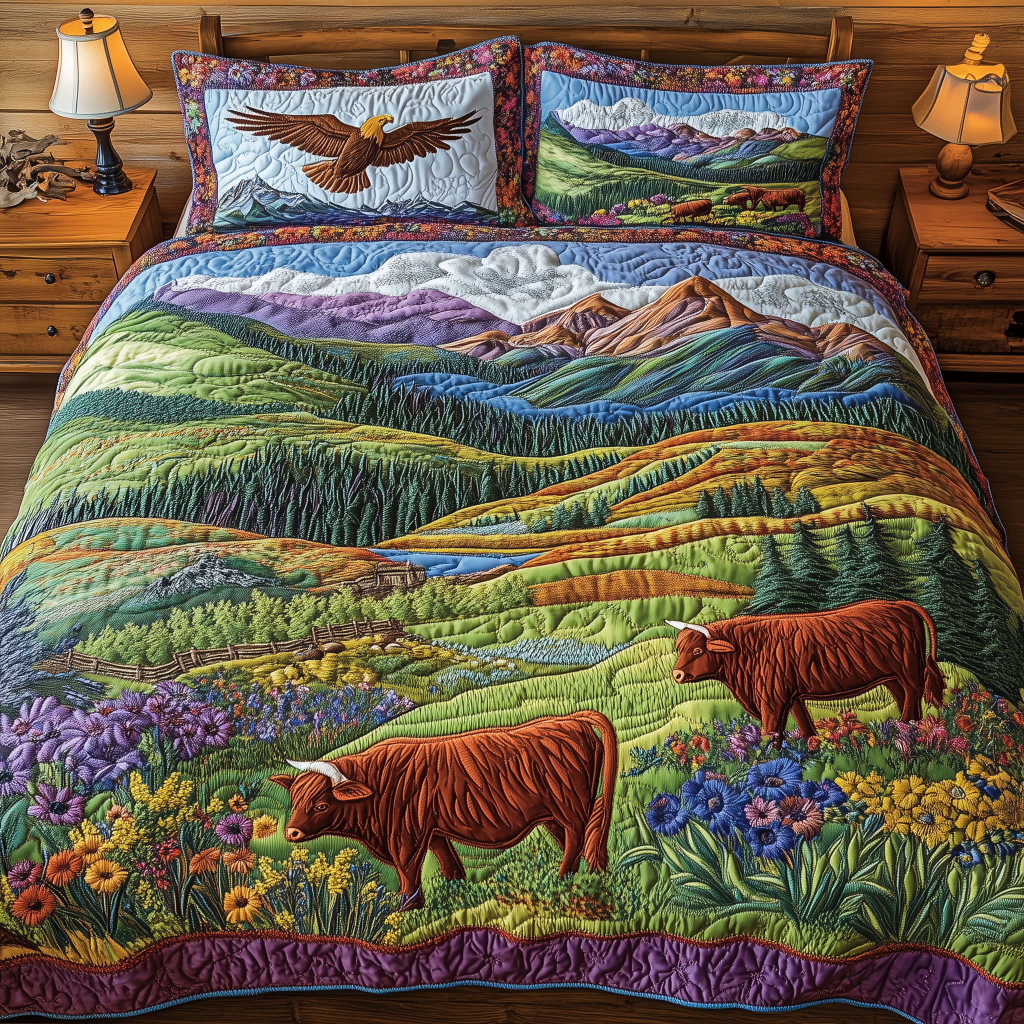 Harmony Highland Quilted Bedding Set Awesome Duvet Cover Bedspread Set First Time Mothers Day Gifts