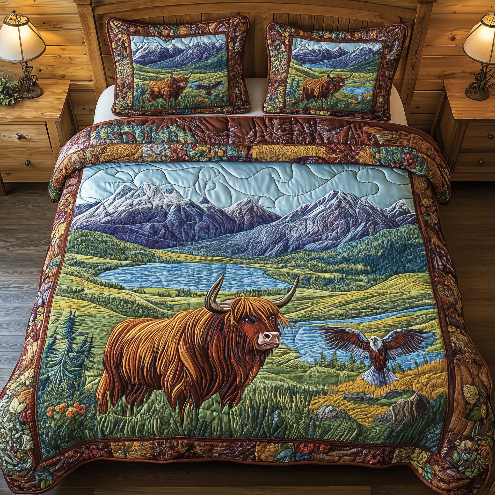 Harmony Highland Quilted Bedding Set Awesome Duvet Cover Bedspread Set Great Gifts For Mom