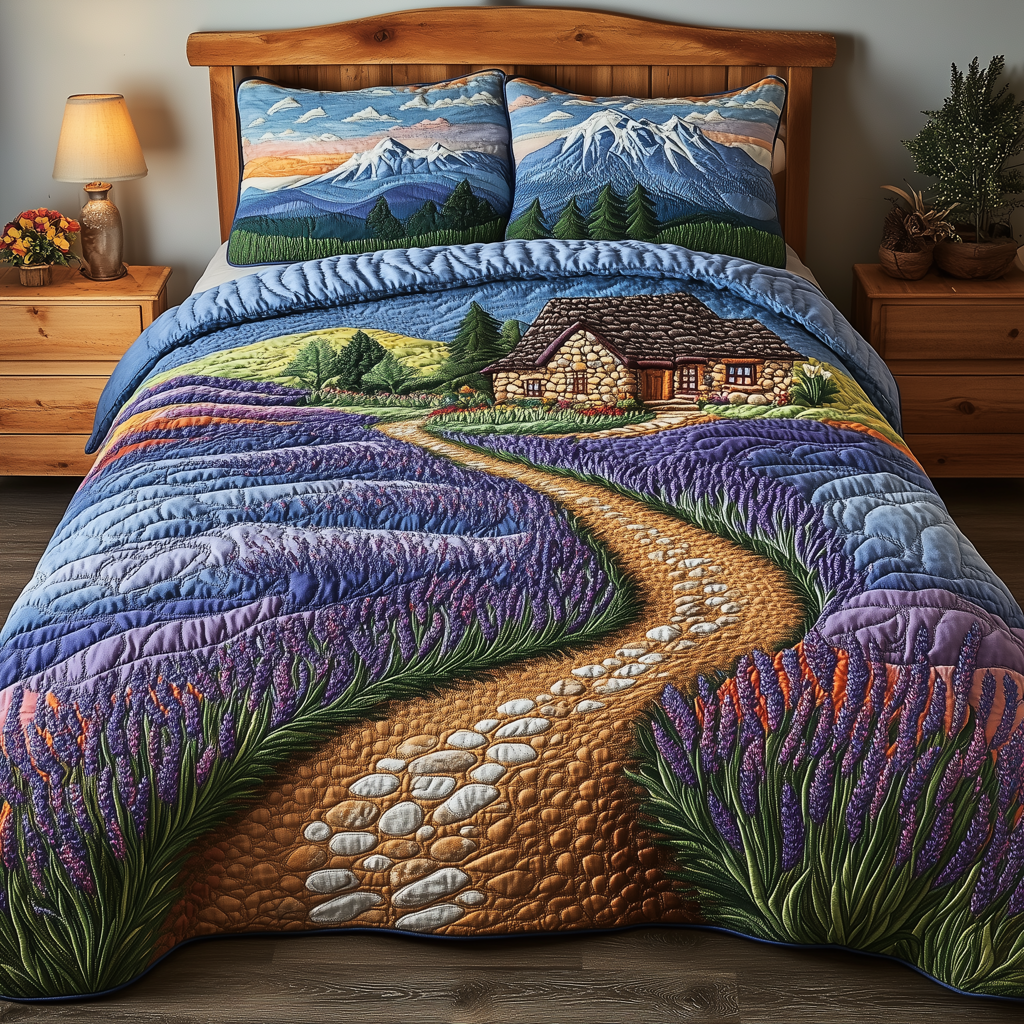 Harmony in Purple Quilted Bedding Set Awesome Duvet Cover Bedspread Set Mother's Day Gifts For Wife