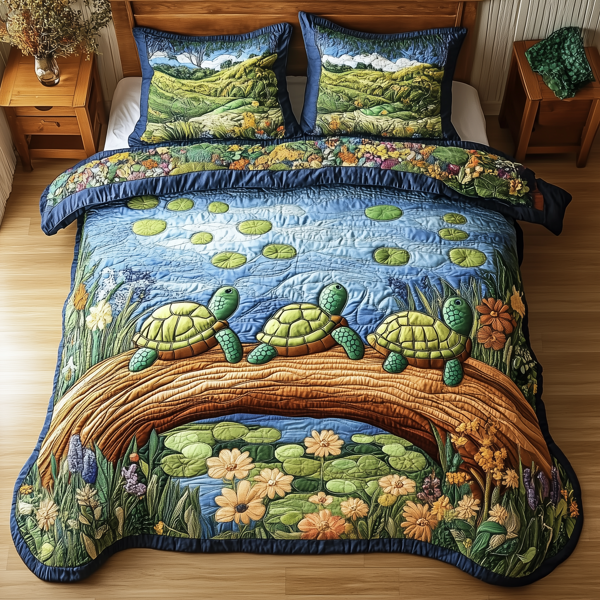Harmony Turtles Quilted Bedding Set Awesome Duvet Cover Bedspread Set Turtle Gift Ideas