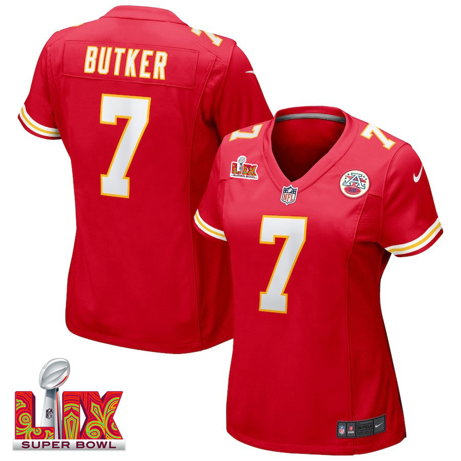 Harrison Butker #7 Kansas City Chiefs Super Bowl LIX Women's Jersey - Red - JS492