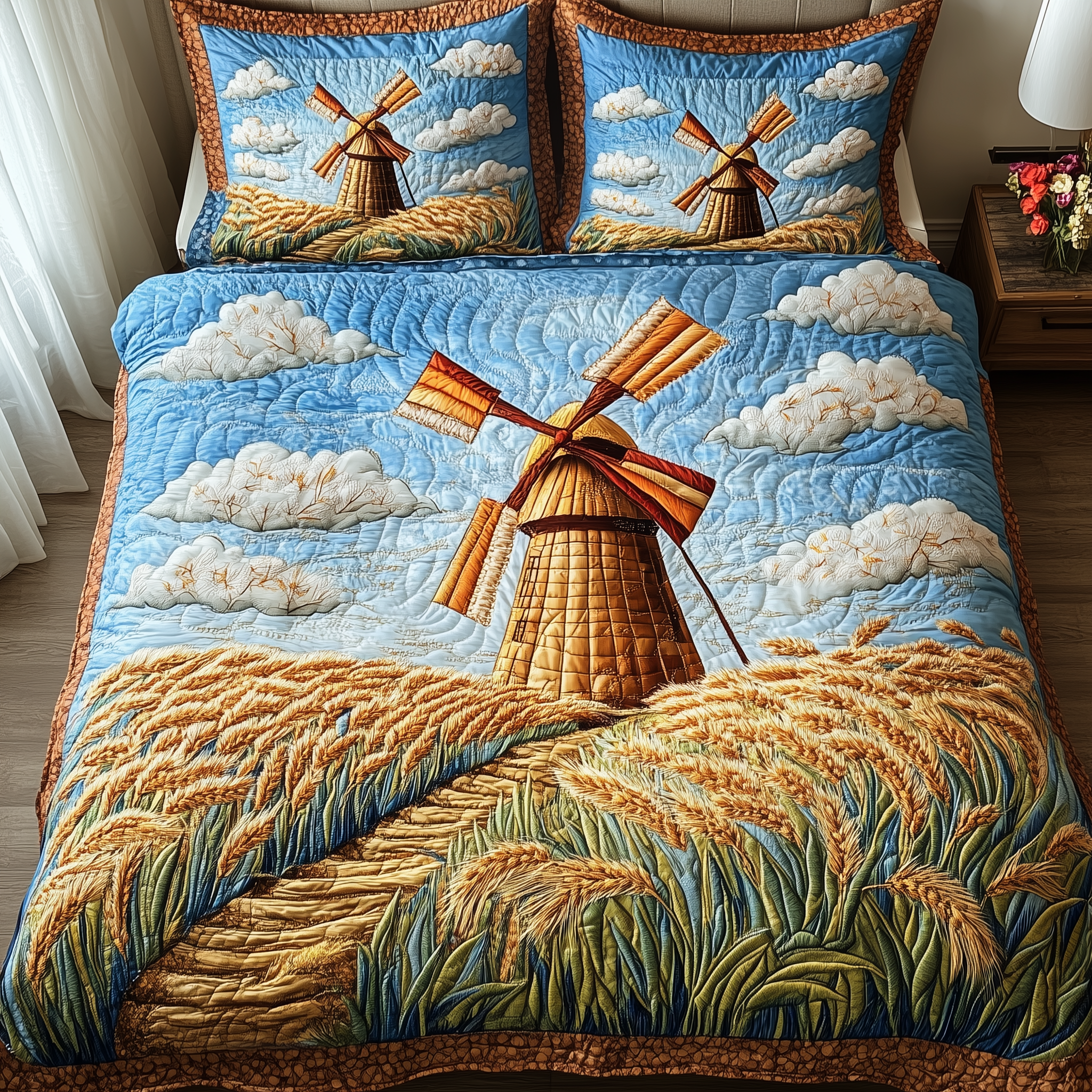 Harvest Breeze Quilted Bedding Set Duvet Cover Bedspread Set Item Mother's Day Delivery Gifts
