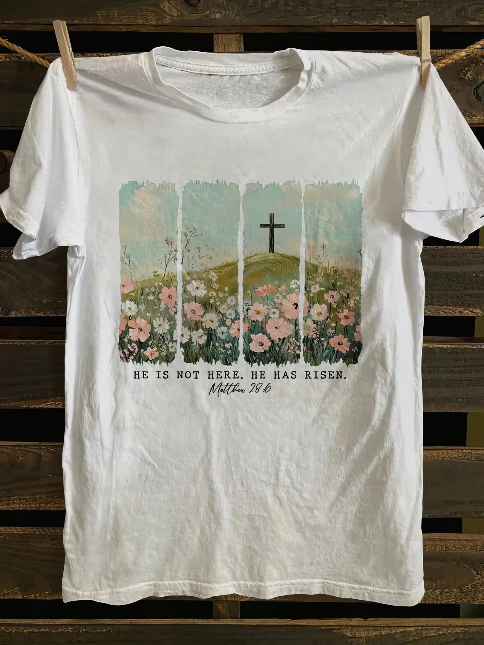 He Is Not Here He is Risen Wildflower T-shirt Funny Jesus Shirts Gifts
