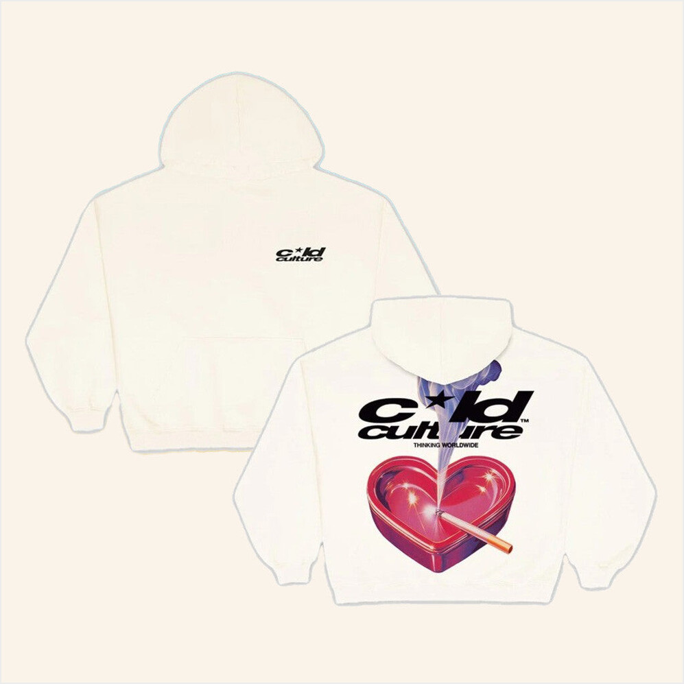 Heart Ashtray Hoodie Cold Culture Merch White Birthday Gifts For Her BFF Gifts Ideas