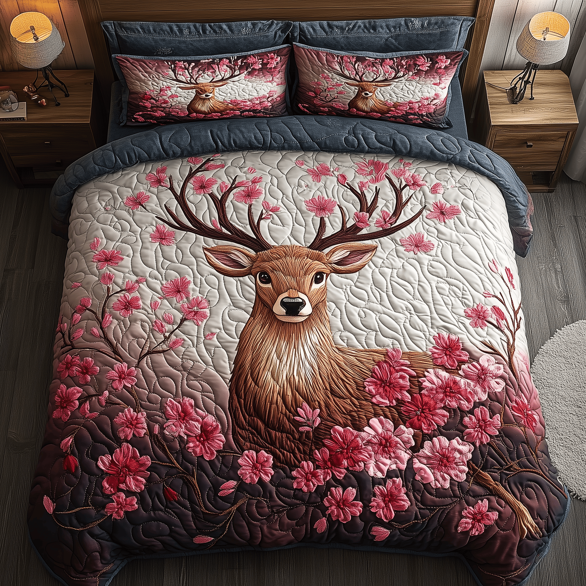 Heart Of The Bloom Quilted Bedding Set Good Father's Day Best Gift From Daughter