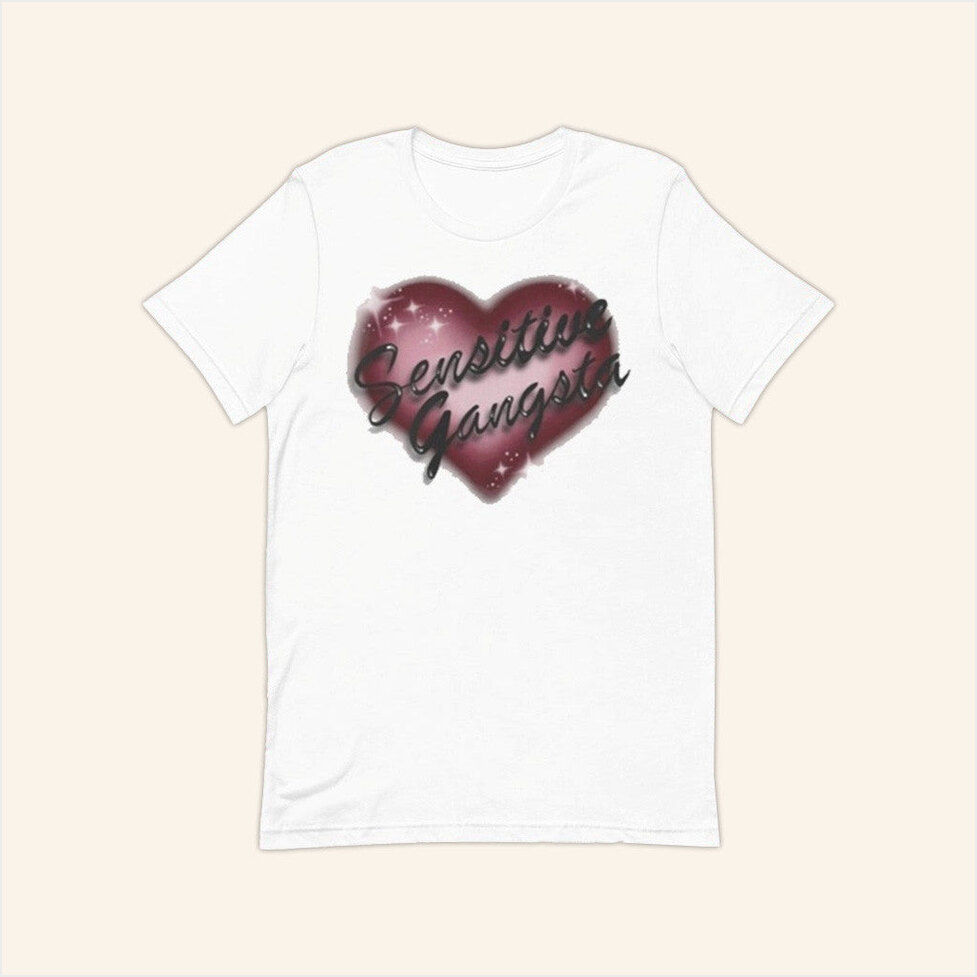 Heart Sensitive Gangsta T-Shirt Sensitive Gangsta Merch Gifts For Her Gifts For Best Friend