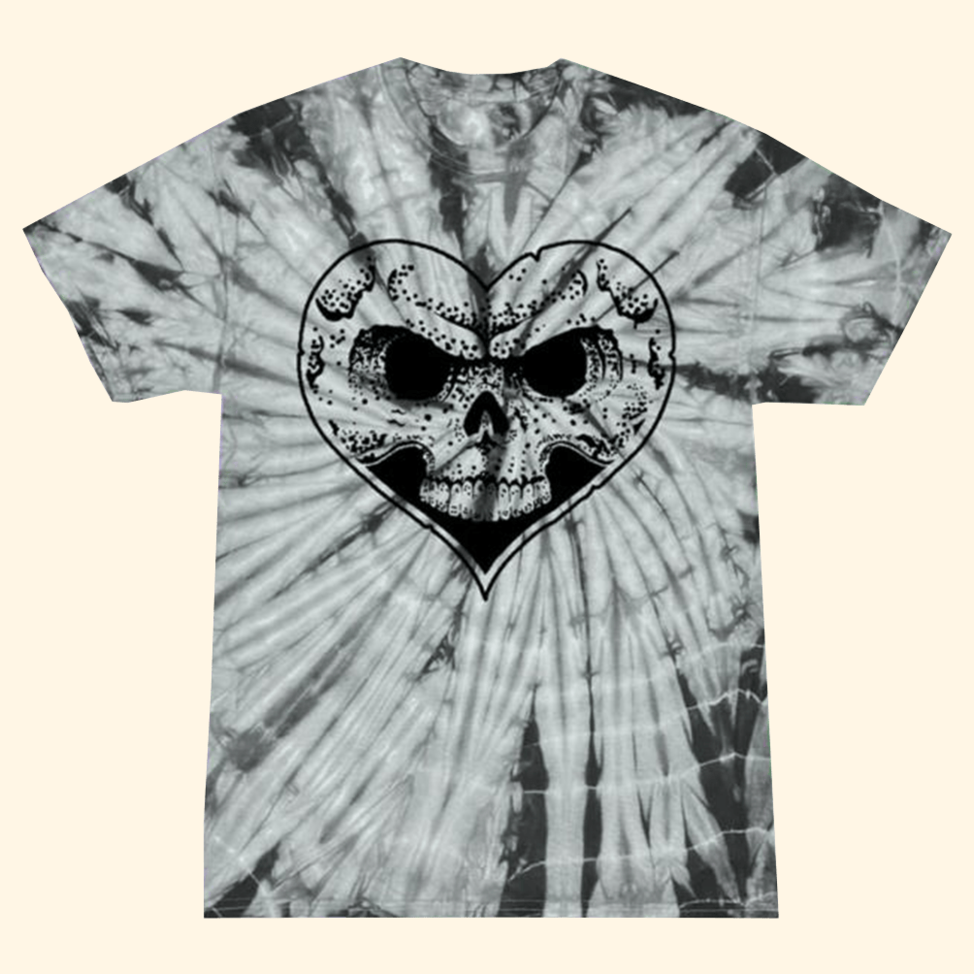 Heart Skull Tie Dye T-Shirt Alexisonfire Merch Birthday Gifts For Band Fans Gifts For Friends