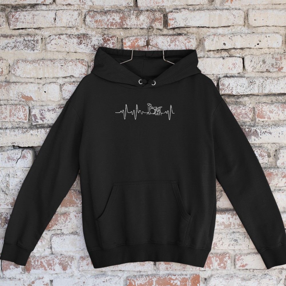 Heartbeat For Drummer Drums Hoodie
