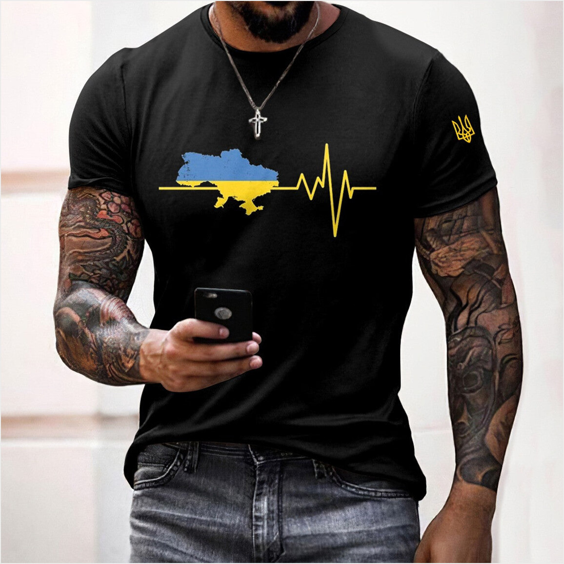 Heartbeat Map Ukraine T-Shirt Zelensky Shirt Gifts For Boyfriend Birthday Gifts For Boyfriend