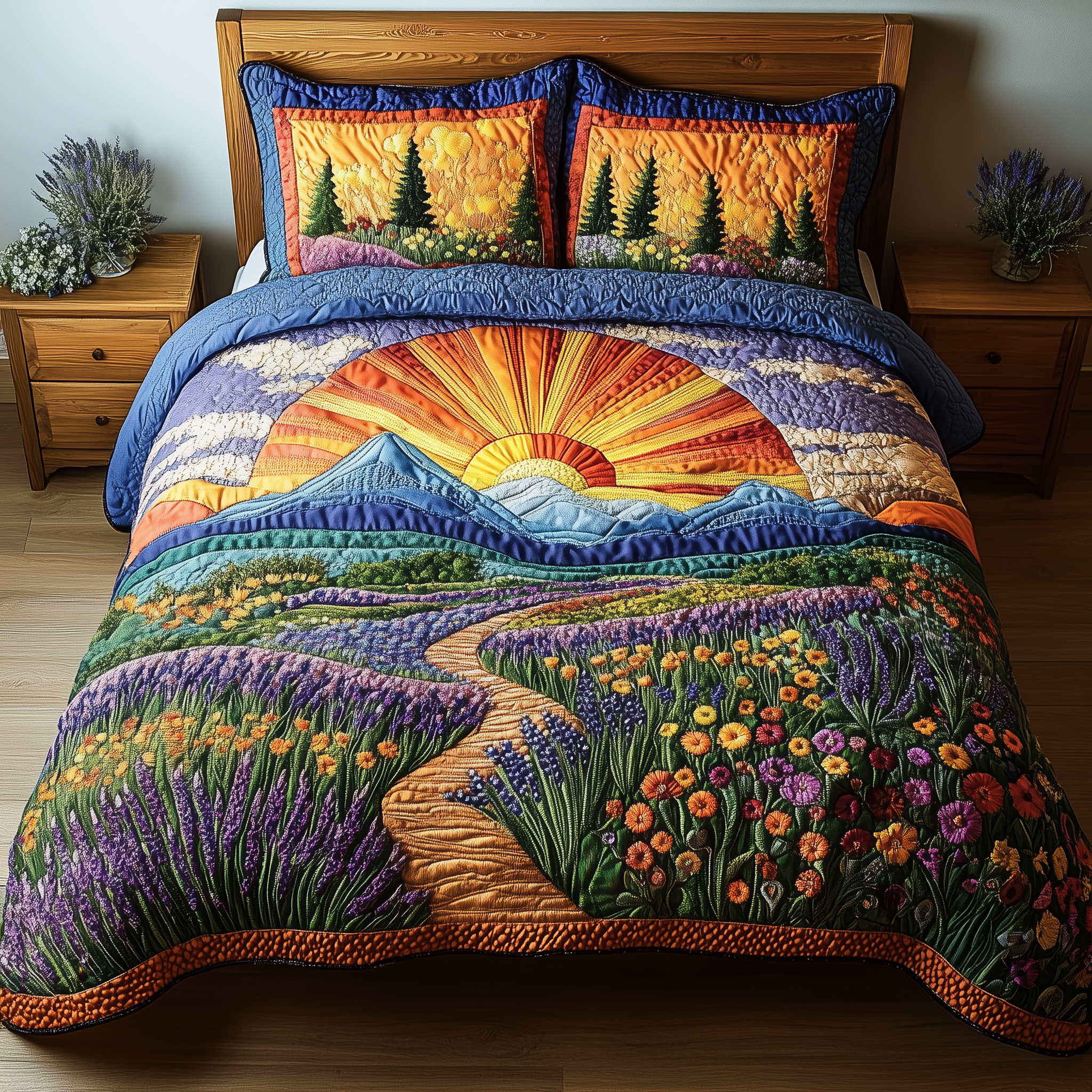 Heaven Sunlit Quilted Bedding Set Awesome Duvet Cover Bedspread Set Luxury Mother's Day Gifts