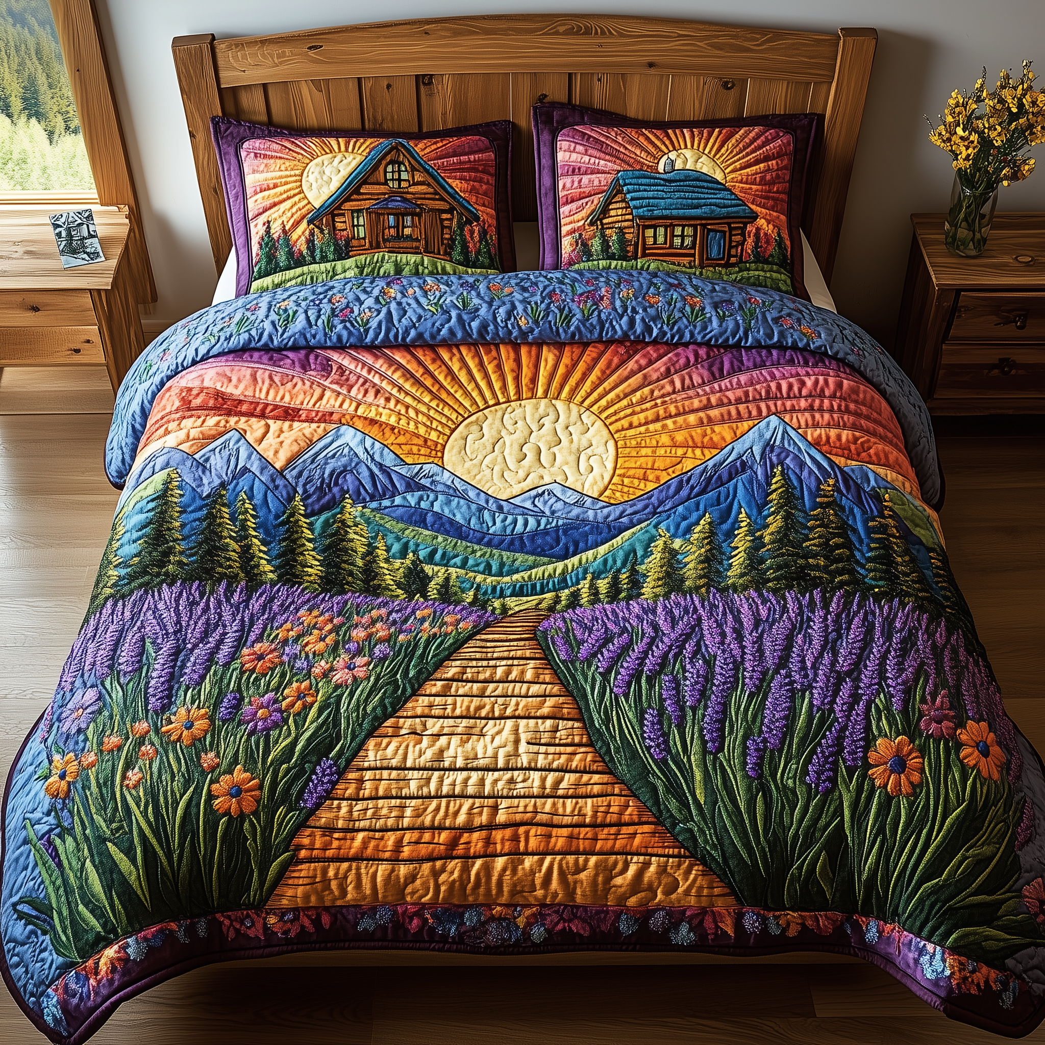 Heaven Sunlit Quilted Bedding Set Awesome Duvet Cover Bedspread Set Meaningful Gifts For Mom