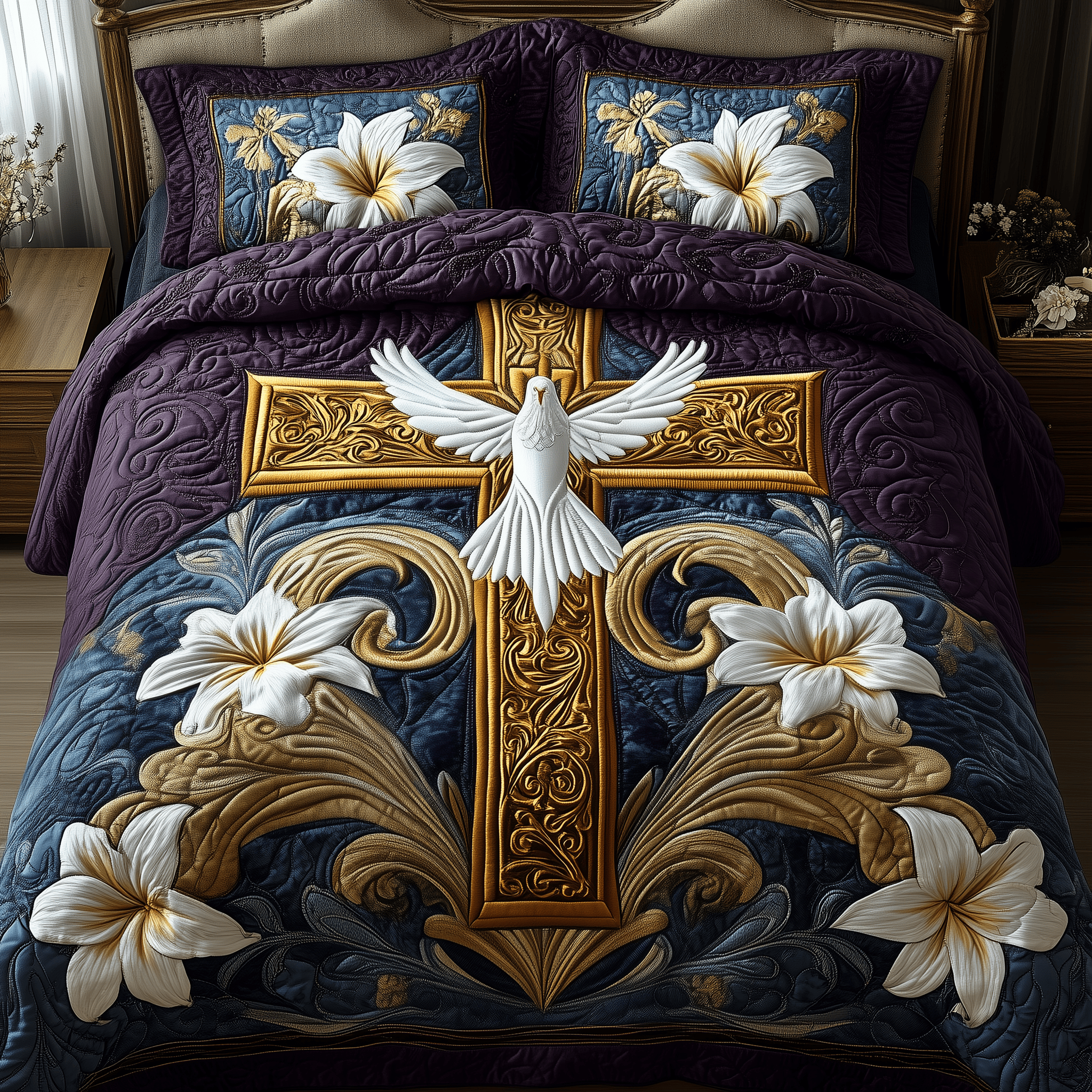 Heavenly Embrace Quilted Bedding Set Best Duvet Cover Bedspread Set Son To Mother Gifts