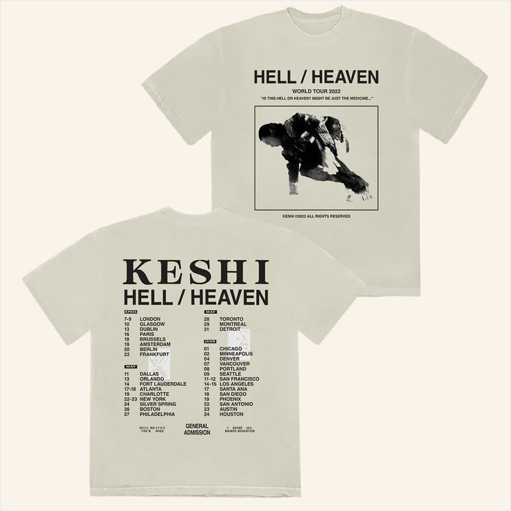 Hell Heaven World Tour T-Shirt Keshi Tour Merch Best Friend Birthday Gifts Christmas Presents