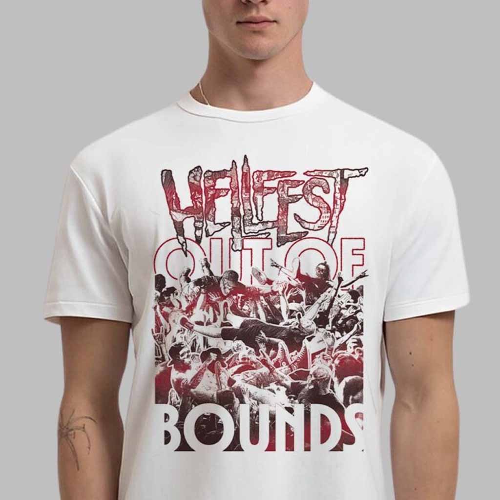 Hellfest Out Of Bounds Blanc 2025 Collection T-Shirt Hellfest Merch Gifts For Movie Fans