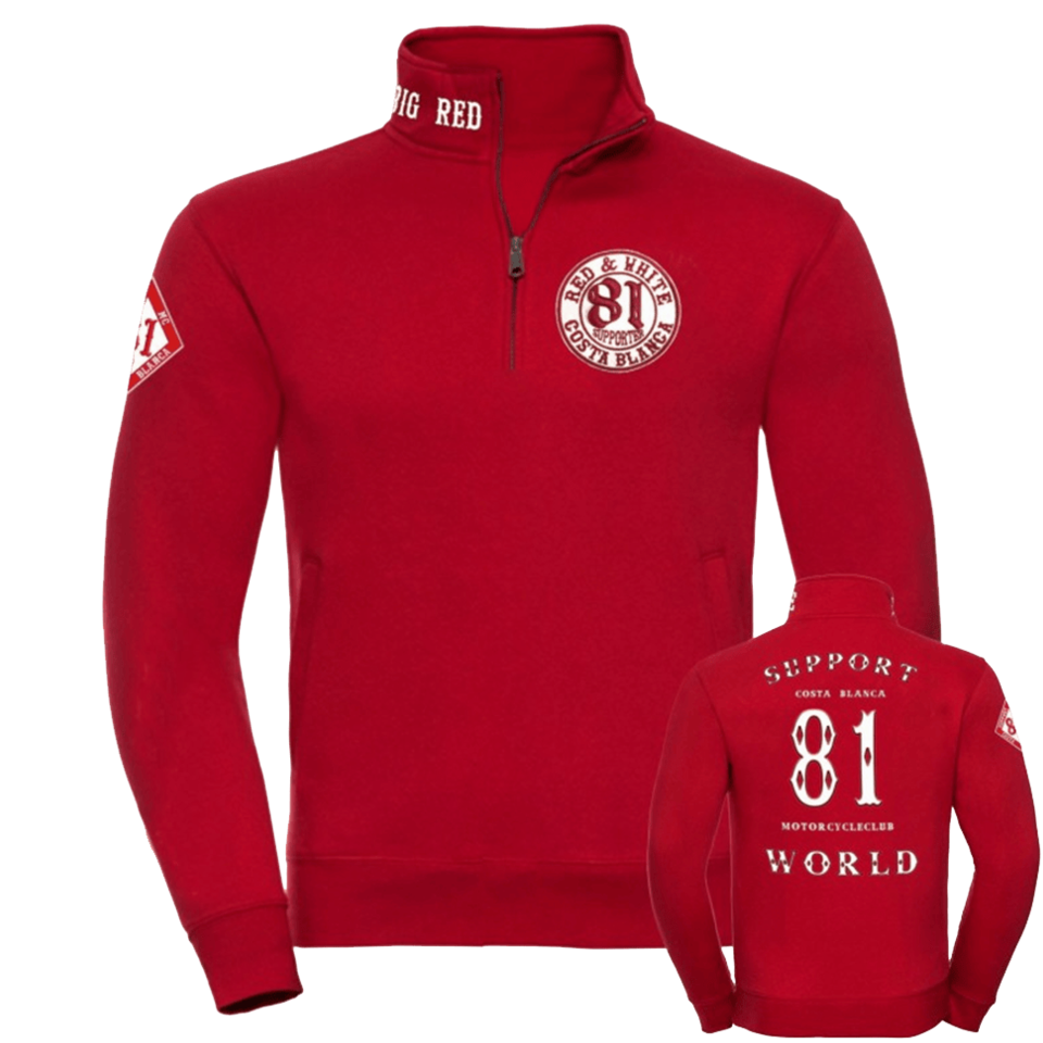 Hells Angels Support 81 World Half Zip Jacket Big Red Machine Support 81 Jacket Husband Gifts