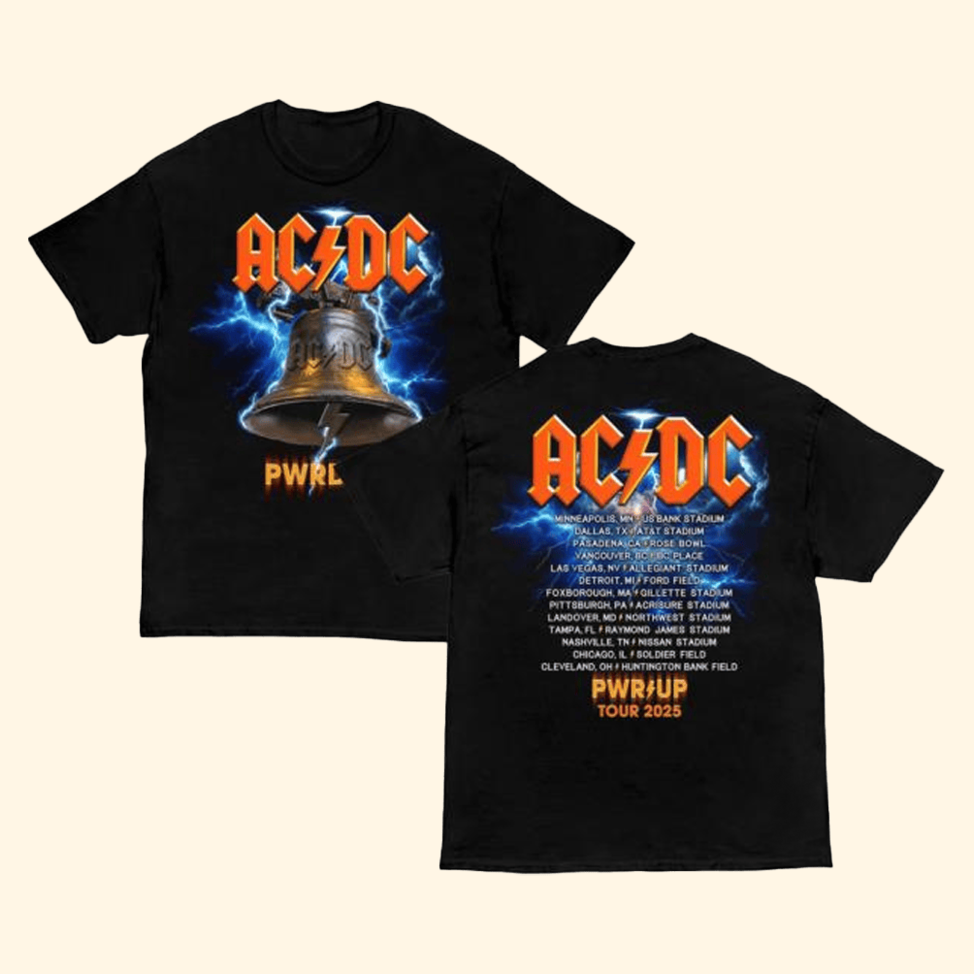 Hells Bells Pwr Up Tour T-Shirt ACDC Merch Birthday Gifts For Concert Lover Gifts For Friends
