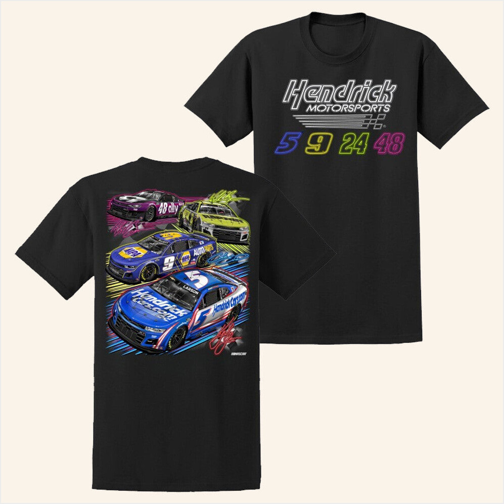 Hendrick Motorsports 2025 4 Car T-Shirt Hendrick Motorsports Merch Birthday Gift Ideas