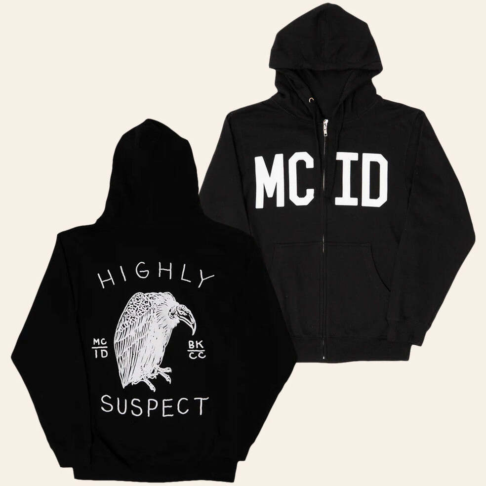 Highly Suspect Merch Mcid Zip Up Hoodie Best Gifts For Boyfriend Birthday Gifts For Besties