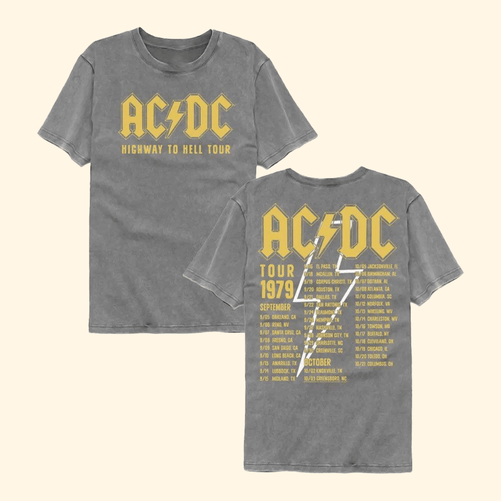 Highway To Hell 1979 Tour T-Shirt ACDC Merch Birthday Gifts For People Who Like Music
