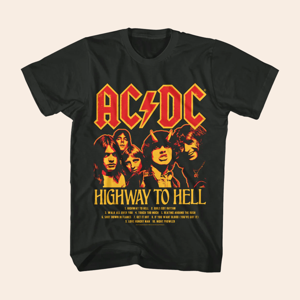 Highway To Hell Tracklist T-Shirt ACDC Merch Music Related Gifts For Guys Best Friend Gifts