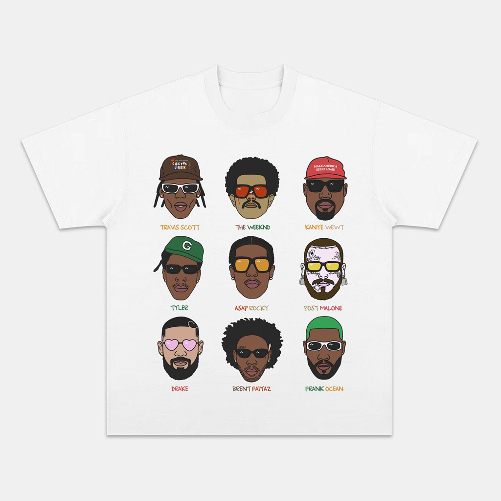 Hip Hop RB Big Faces Graphic T-Shirt White Fan Merch Christmas Gifts For Hip Hop Lovers