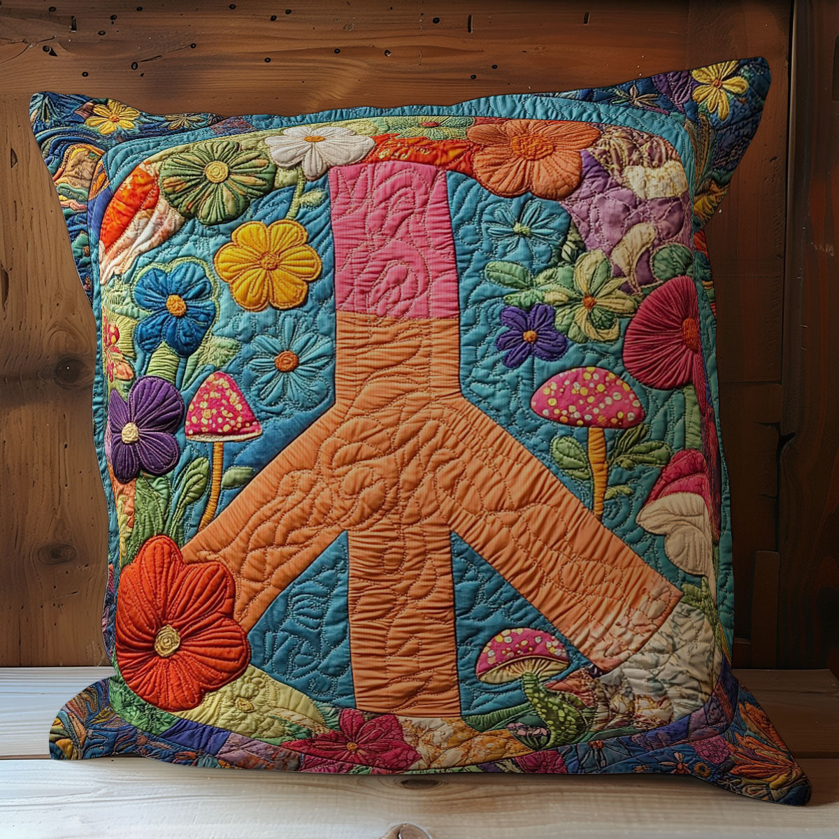 Hippie Flowers Quilt Pillow Case Stuff Items Best Gifts For Your Hippie Friend