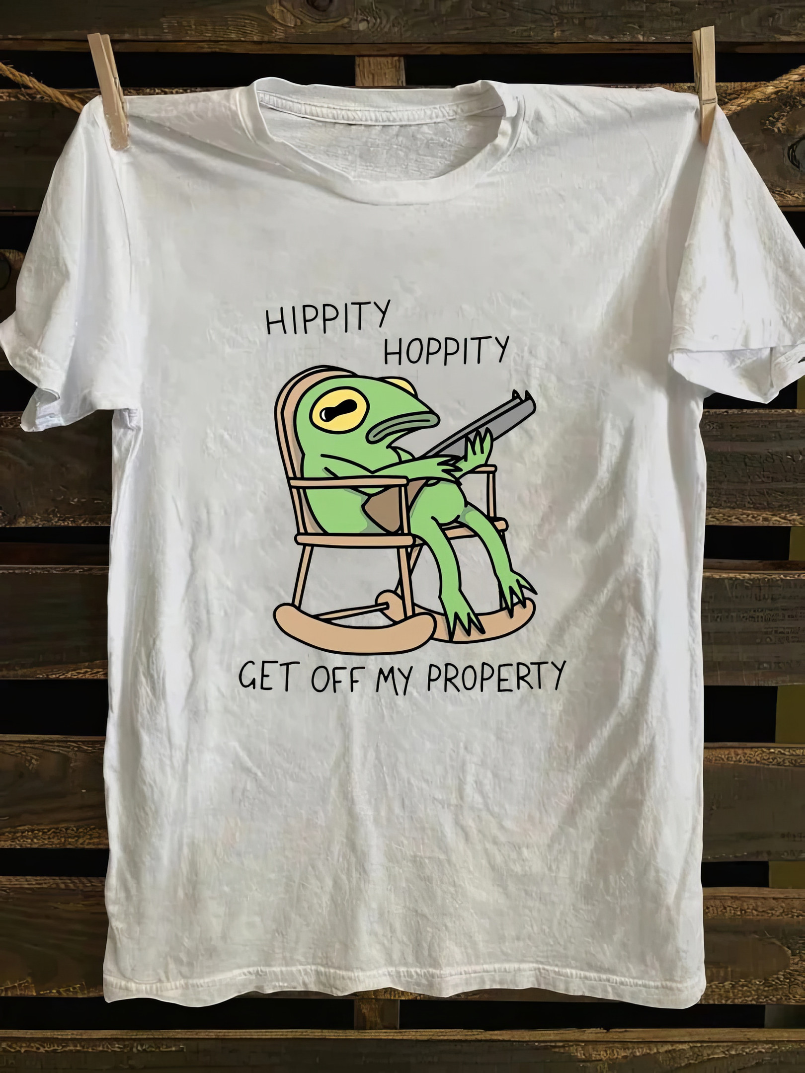 Hippity Hoppity Get Of My Posterty T-Shirt Funny Frog Shirt Friends Gifts