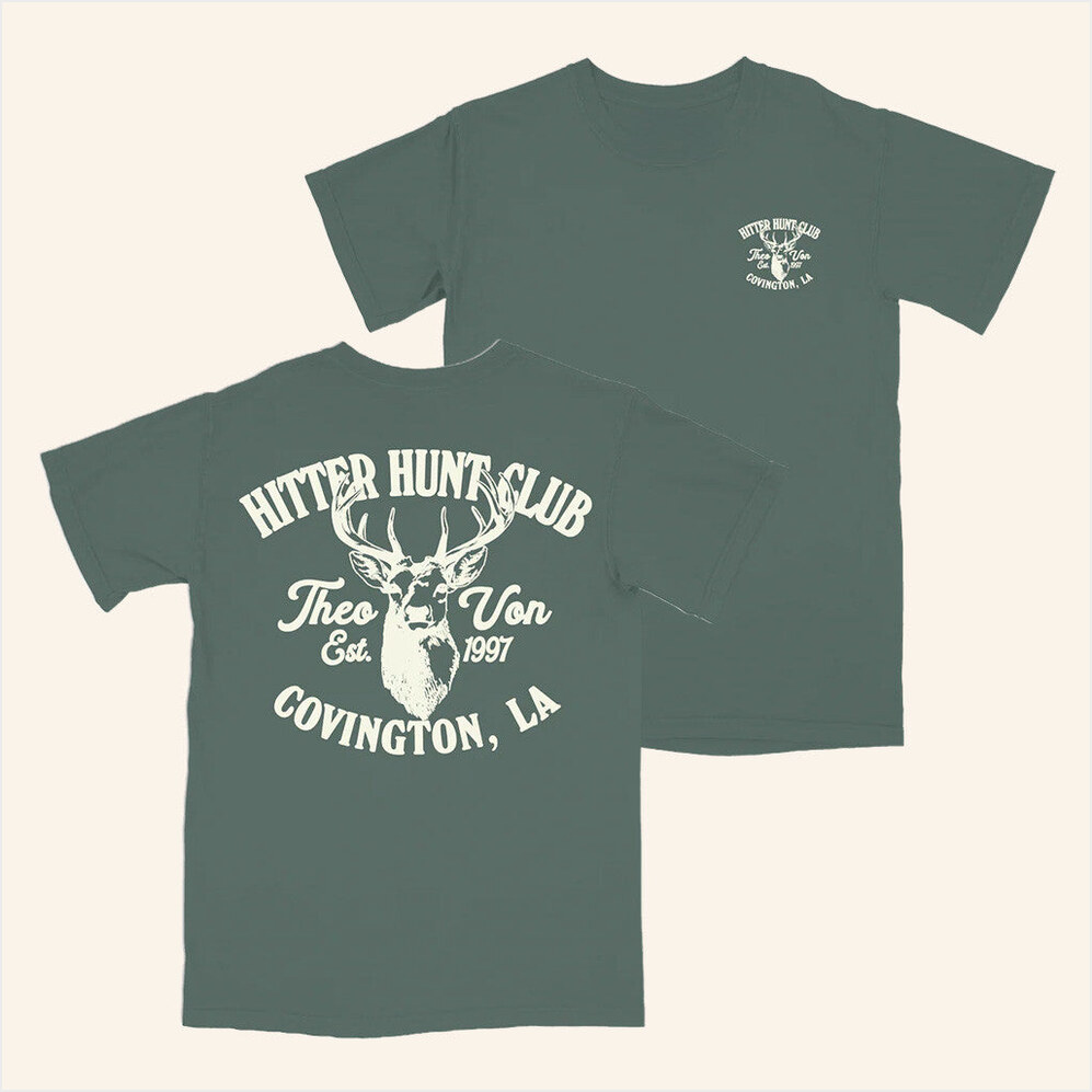 Hitter Hunt Club Blue Spruce T-Shirt Theo Von Merch Gifts For Dad Birthday Gift Ideas