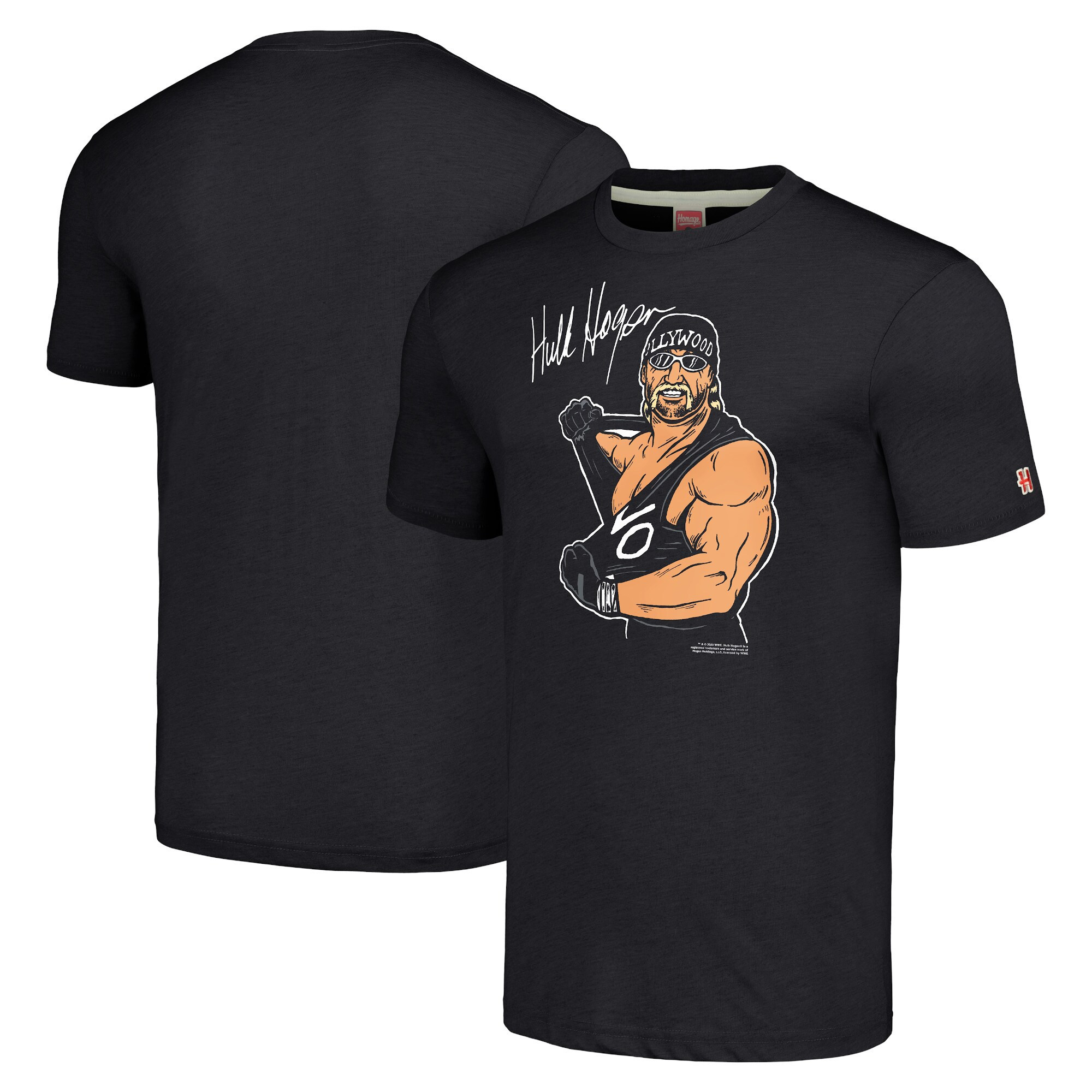 Homage Black Hulk Hogan Signature Tshirt Hulk Hogan Merch