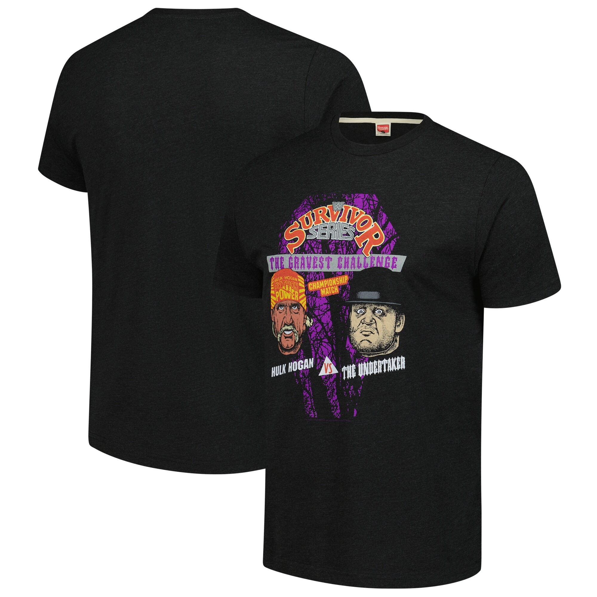 Homage Charcoal Survivor Series 1991 Hulk Hogan Vs The Undertaker Triblend Tshirt Hulk Hogan Merch