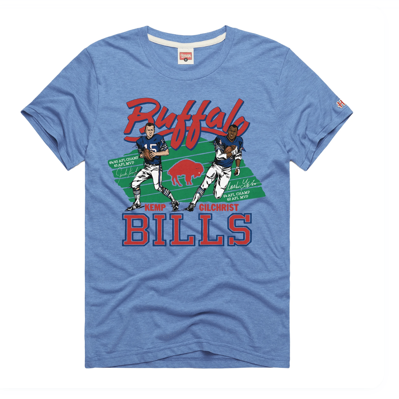Homage Cookie Gilchrist And Jack Kemp Caricature T-Shirt Best Football Gifts
