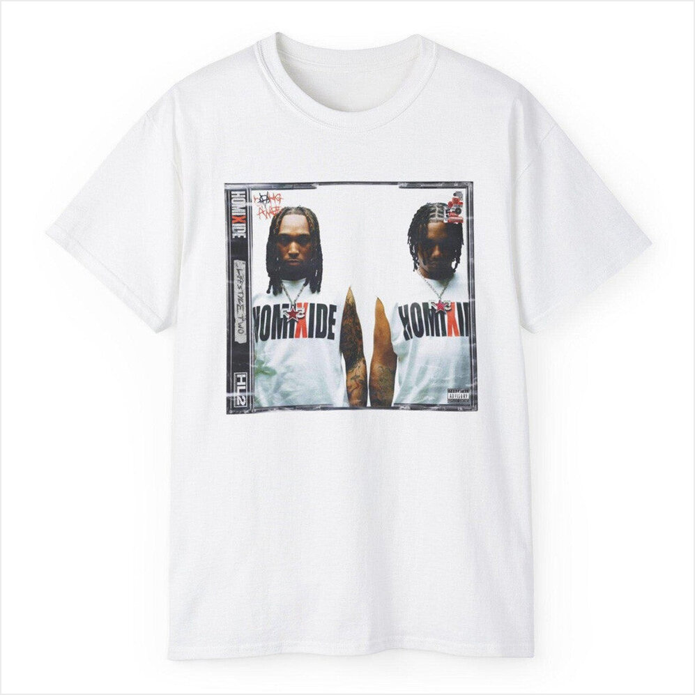 Homixide Gang HL2 Homixide Lifestyle 2 Album Shirt Homixide Gang Merch White Fan Merch