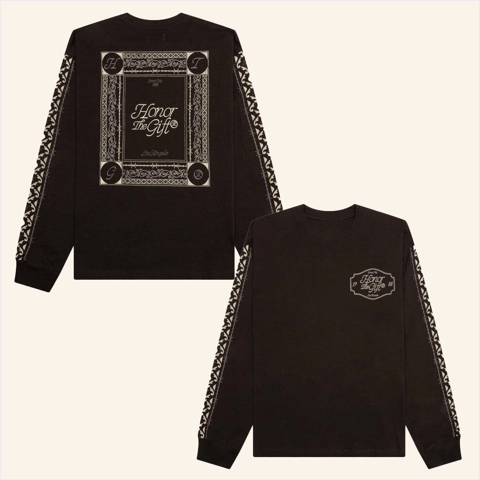 Honor The Gift Holiday Honor The Gift Pattern Black Long Sleeve Shirt Feature Merch Best Gift Ideas