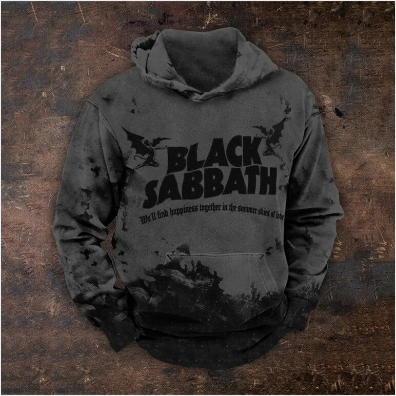 Hoodie Black Sabbath Merch Gradiant Demon Black Sabbath Hoodie Fan Gift Ideas Rock Band