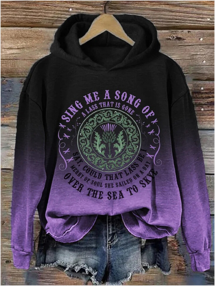 Hoodie Outlander Merch Outlander Sing Me A Song Of A Lass That Is Gone Thistle Flower