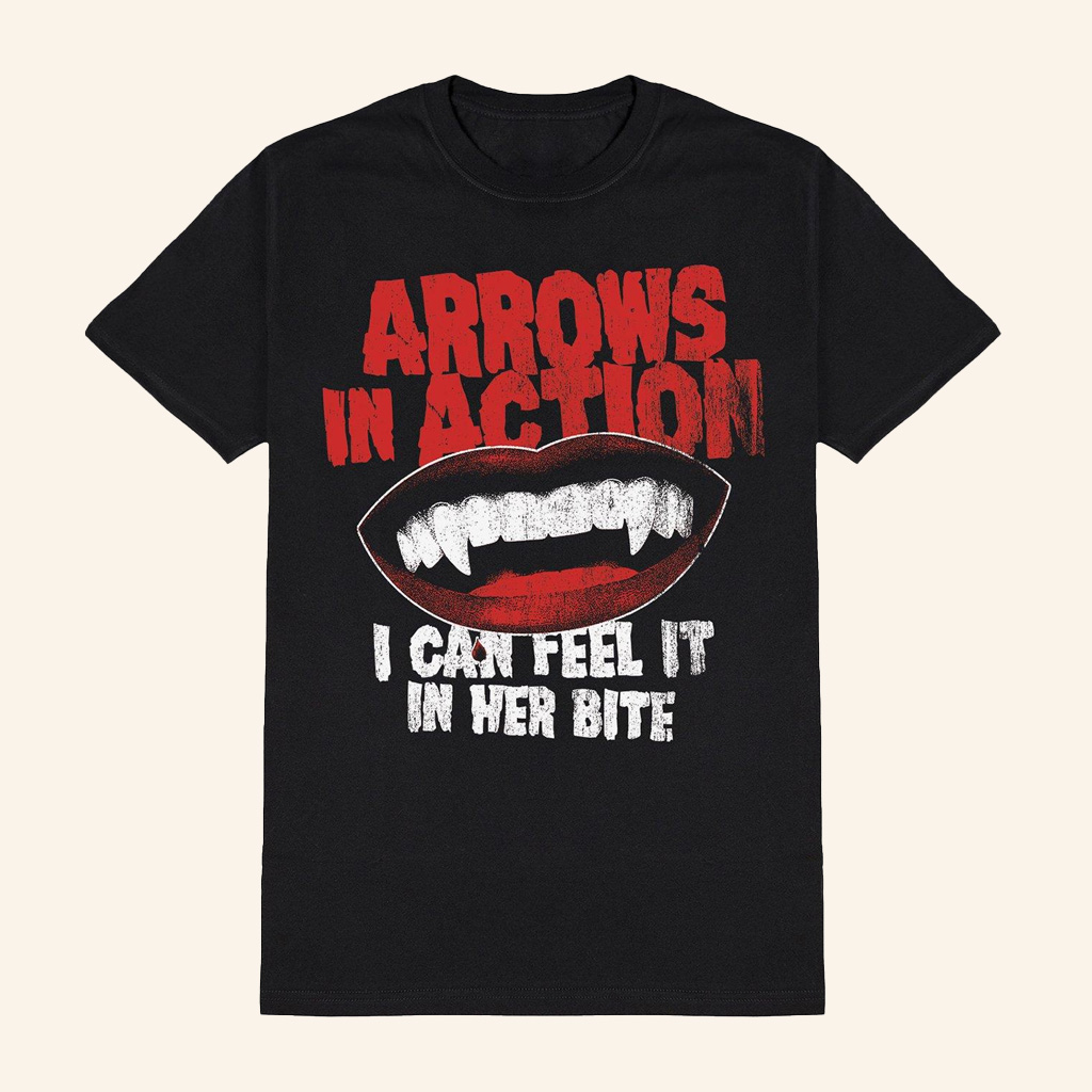 Hot Topic Merch Arrows In Action Vampire Bite T-Shirt Halloween Gifts For Friend