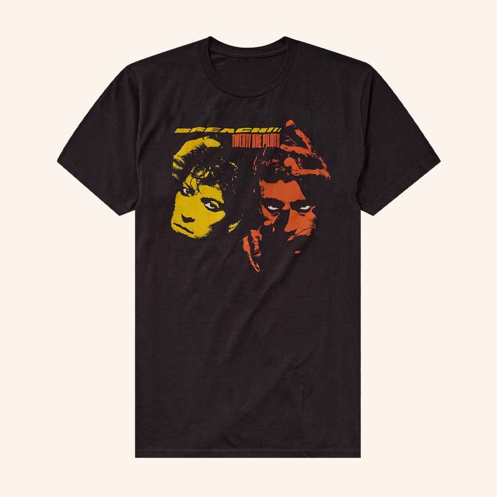 Hot Topic Merch Twenty One Pilots Breach Double Portrait T-Shirt Music Related Gifts For Guys