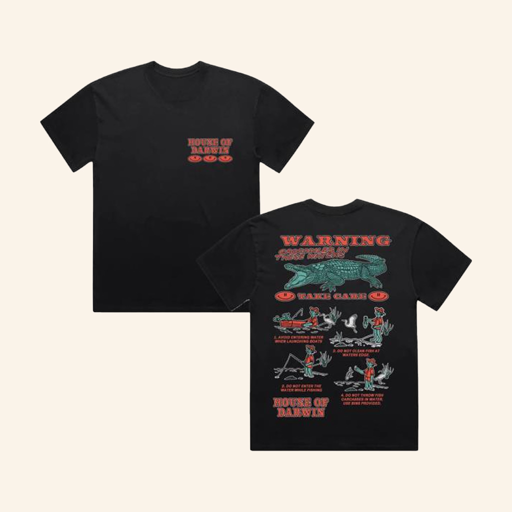 House Of Darwin Merch Take Care Faded Black T-Shirt Gift For Dad