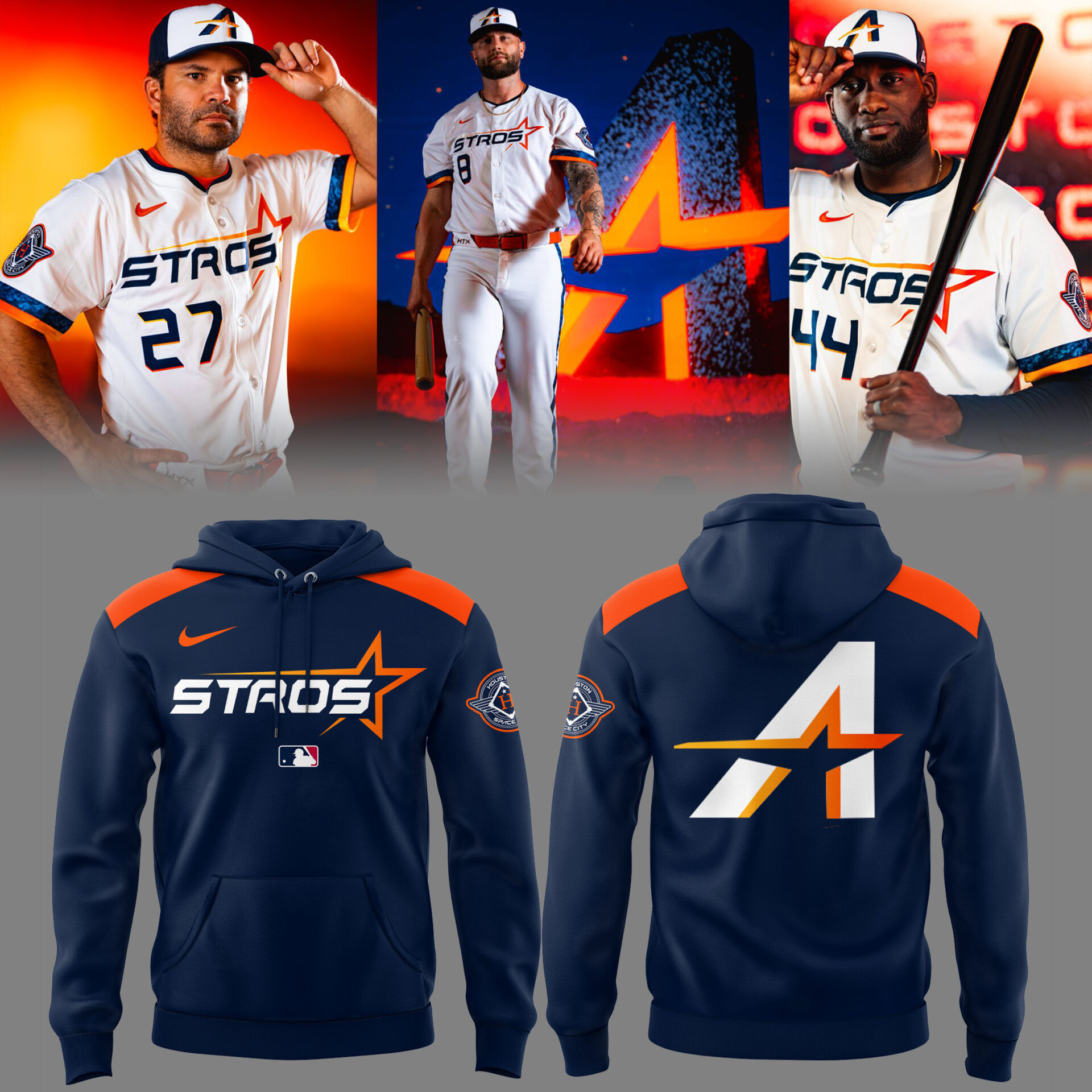 Houston Astros Baseball City Connect 2025 The Next Frontier Navy Hoodie Fan Merch