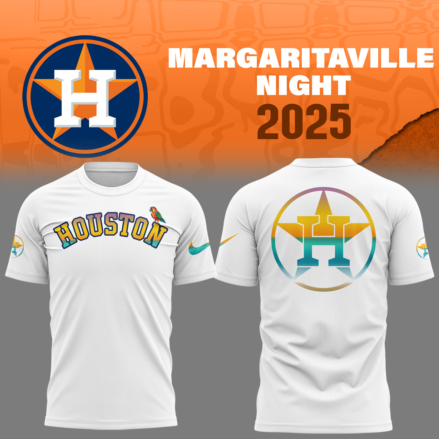 Houston Astros Baseball Margaritaville Night Tshirt Great Gift for Fans
